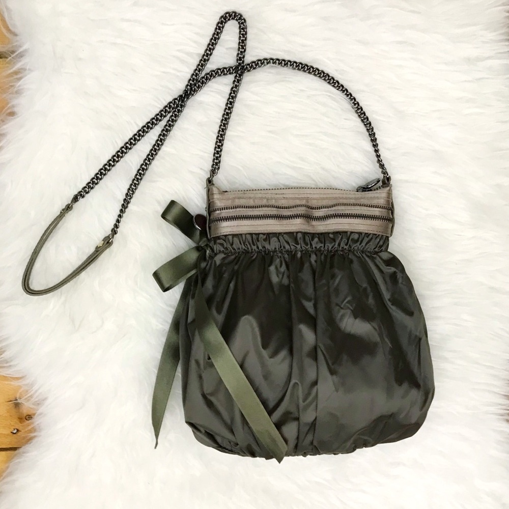 💕SALE💕Henri Bendel Satin + Leather Crossbody